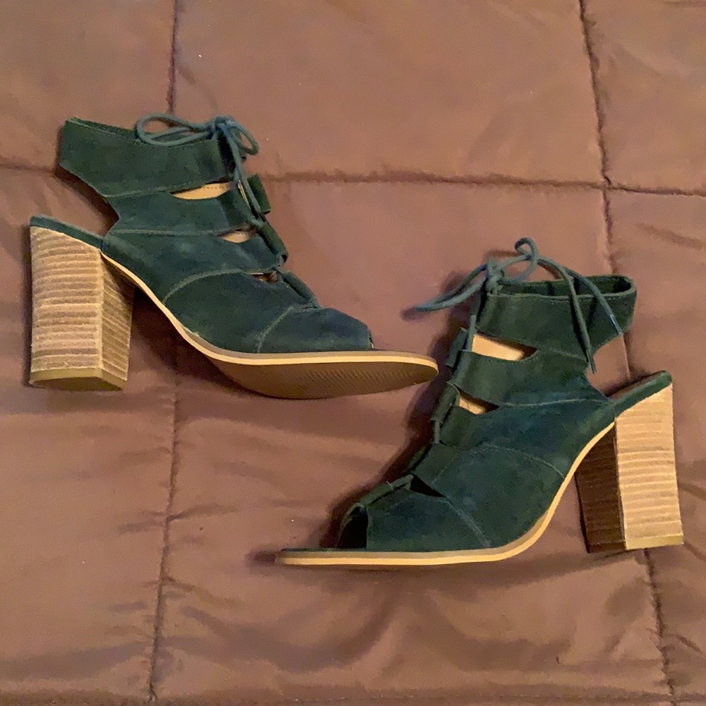 Green Suede Heels